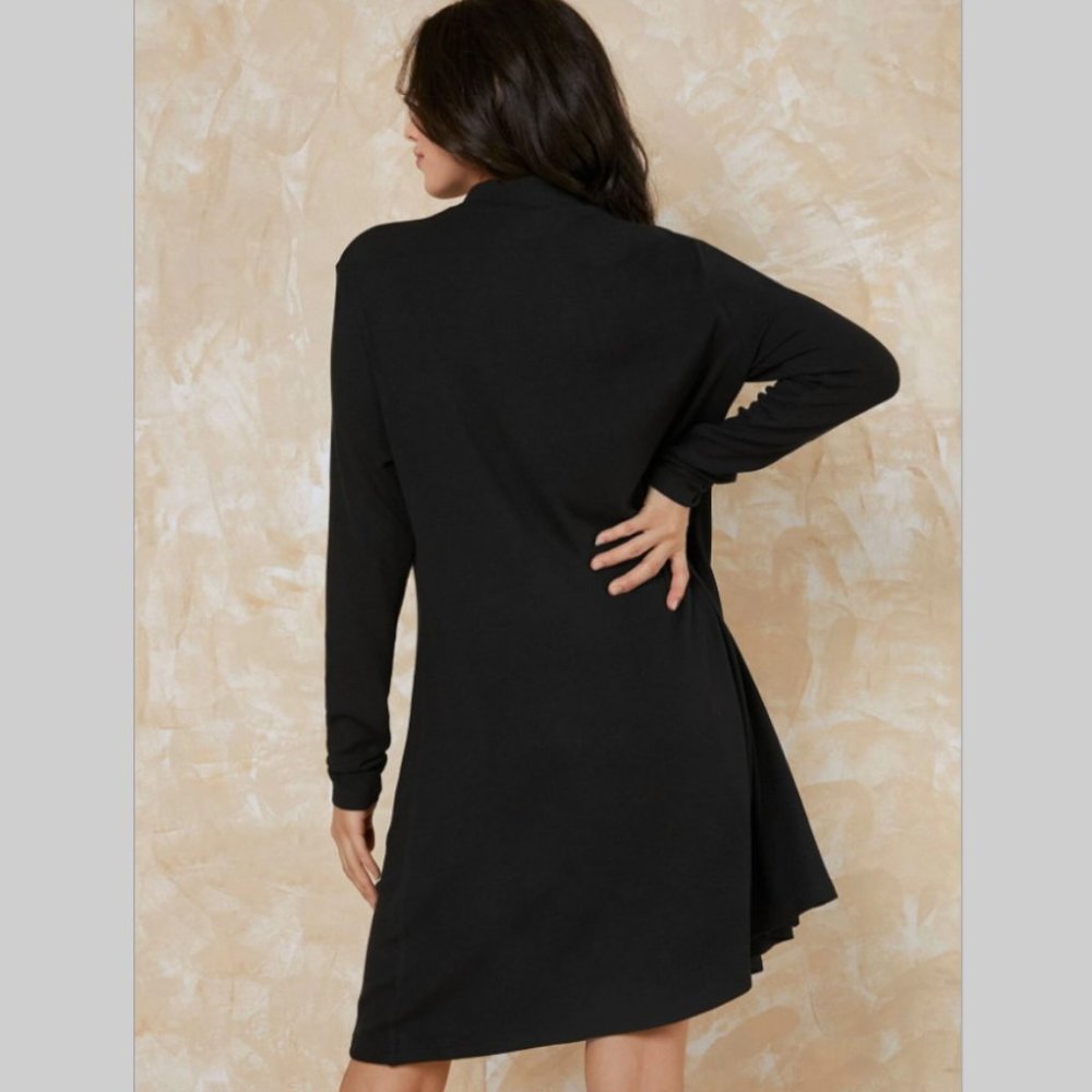 NWT Maternity dress outfit black mock neck casual long sleeve knee length - Picture 2 of 6